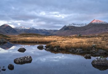 Second Sunrise over Lochan na Stainge Rannoch Moor Roger Armitage